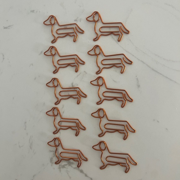 Set of 10 Dachshund Dog Paper Clips – Dog Shaped Bookmark & Office Supply (New) - Picture 5 of 6